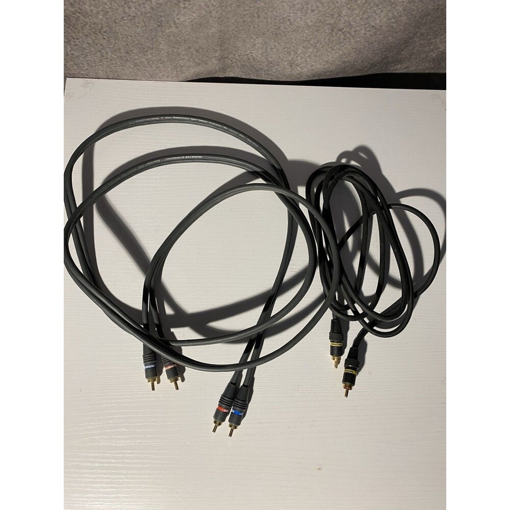 Monster Standard Interlink 100 Stereo RCA & Yellow Video Coaxial Cable Lot 6.5ft